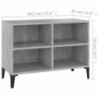 TV-Schrank mit Metallbeinen Betongrau 69,5x30x50cm