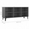 TV-Schrank mit Metallbeinen Hochglanz-Grau 103,5x30x50 cm