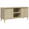 TV-Schrank mit Massivholz-Beinen Sonoma-Eiche 103,5x35x50 cm