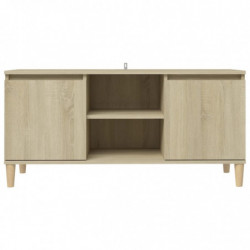 TV-Schrank mit Massivholz-Beinen Sonoma-Eiche 103,5x35x50 cm