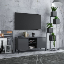 TV-Schrank mit Metallbeinen Grau 103,5x35x50 cm