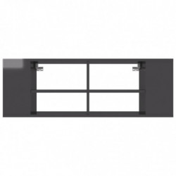 TV-Wandschrank Hochglanz-Grau 102x35x35 cm Holzwerkstoff