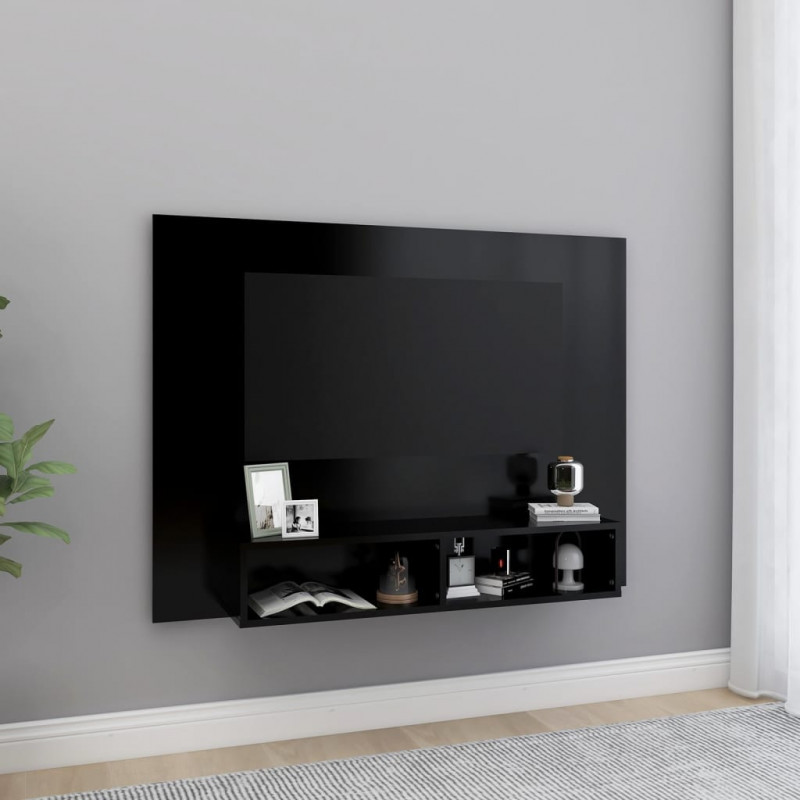 TV-Wandschrank Schwarz 120x23,5x90 cm Spanplatte