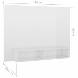 TV-Wandschrank Hochglanz-Weiß 120x23,5x90 cm Spanplatte