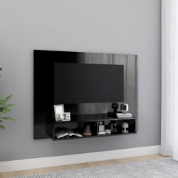 TV-Wandschrank Hochglanz-Schwarz 120x23,5x90 cm Spanplatte