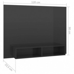 TV-Wandschrank Hochglanz-Grau 120x23,5x90 cm Spanplatte