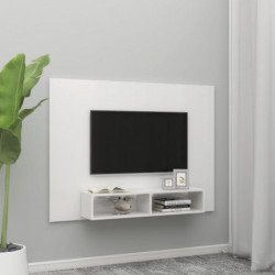 TV-Wandschrank Hochglanz-Weiß 135x23,5x90 cm Spanplatte