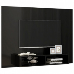 TV-Wandschrank Hochglanz-Schwarz 135x23,5x90 cm Spanplatte