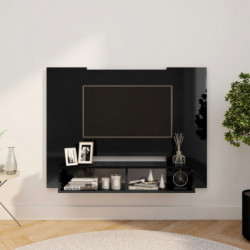 TV-Wandschrank Hochglanz-Schwarz 120x23,5x90 cm Spanplatte