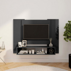TV-Wandschrank Hochglanz-Grau 120x23,5x90 cm Spanplatte