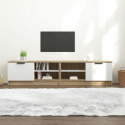 TV-Schränke 2 Stk. Weiß/Sonoma-Eiche 80x35x36,5cm Holzwerkstoff