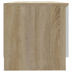 TV-Schränke 2 Stk. Weiß/Sonoma-Eiche 80x35x36,5cm Holzwerkstoff