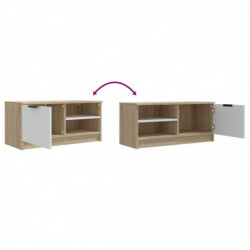 TV-Schränke 2 Stk. Weiß/Sonoma-Eiche 80x35x36,5cm Holzwerkstoff