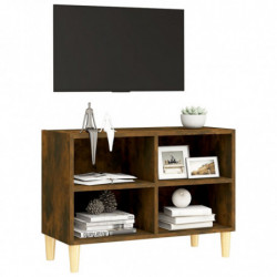 TV-Schrank mit Massivholz-Beinen Räuchereiche 69,5x30x50 cm