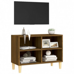 TV-Schrank mit Massivholz-Beinen Braun Eiche-Optik 69,5x30x50cm