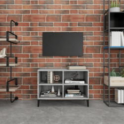 TV-Schrank mit Metallbeinen Grau Sonoma 69,5x30x50 cm