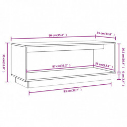 TV-Schrank Schwarz 90x35x35 cm Massivholz Kiefer