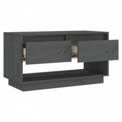 TV-Schrank Grau 74x34x40 cm Massivholz Kiefer