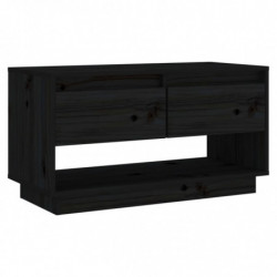 TV-Schrank Schwarz 74x34x40 cm Massivholz Kiefer