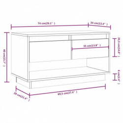 TV-Schrank Schwarz 74x34x40 cm Massivholz Kiefer