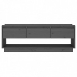 TV-Schrank Grau 110,5x34x40 cm Massivholz Kiefer