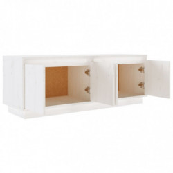 TV-Schrank Weiß 110x34x40 cm Massivholz Kiefer