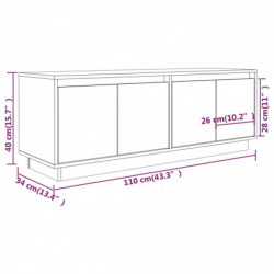 TV-Schrank Weiß 110x34x40 cm Massivholz Kiefer