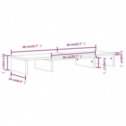 Monitorständer 80x24x10,5 cm Massivholz Kiefer