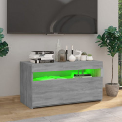 TV-Schrank mit LED-Leuchten Grau 75x35x40 cm