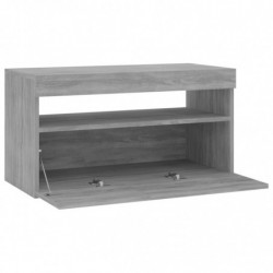 TV-Schrank mit LED-Leuchten Grau 75x35x40 cm