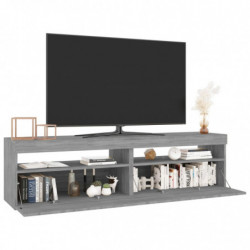 TV-Schrank mit LED-Leuchten 2 Stück Grau Sonoma 75x35x40 cm