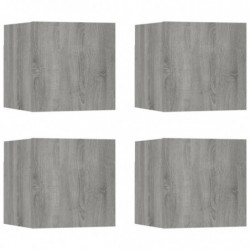 TV-Wandschrank 4 Stk. Grau Sonoma 30,5x30x30 cm