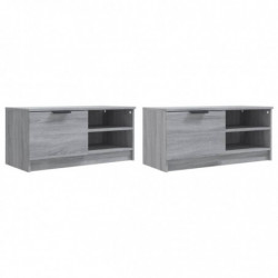 TV-Schränke 2 Stk. Grau Sonoma 80x35x36,5 cm Holzwerkstoff