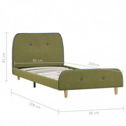 Bettgestell Grün Stoff 90x200 cm