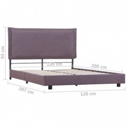 Bettgestell Taupe Stoff 120x200 cm