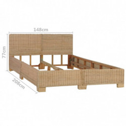 Bettrahmen Handgewebt Echtes Rattan 140×200 cm