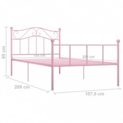 Bettgestell Rosa Metall 100 × 200 cm