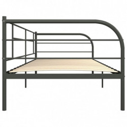 Tagesbett-Rahmen Grau Metall 90×200 cm