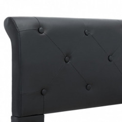 Bettgestell Schwarz Kunstleder 90 x 200 cm
