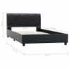 Bettgestell Schwarz Kunstleder 90 x 200 cm