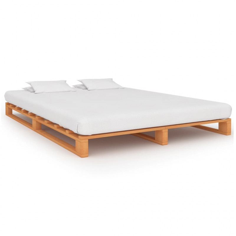 Palettenbett Braun Massivholz Kiefer 160×200 cm