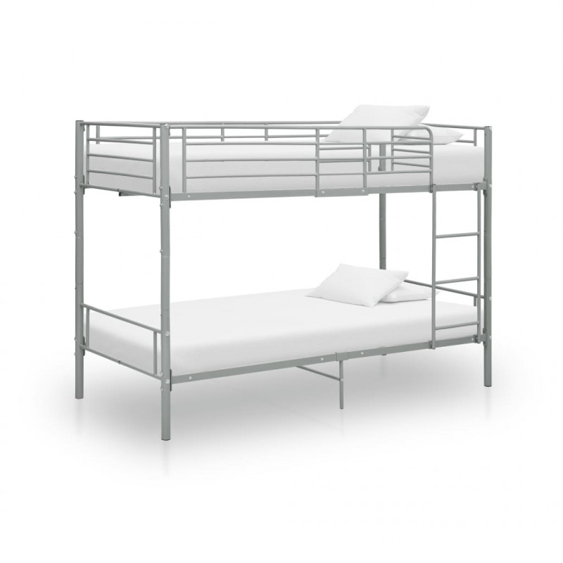 Etagenbett Grau Metall 90×200 cm