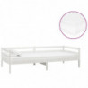 Tagesbett mit Matratze 90x200 cm Weiß Kiefer Massivholz
