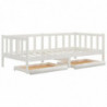 Tagesbett mit Schubladen 90x200 cm Weiß Massivholz Kiefer