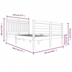 Massivholzbett Honigbraun 120x190 cm 4FT Small Double