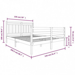 Massivholzbett Honigbraun 150x200 cm 5FT King Size