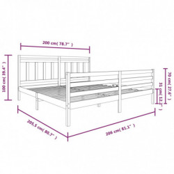 Massivholzbett Weiß 200x200 cm