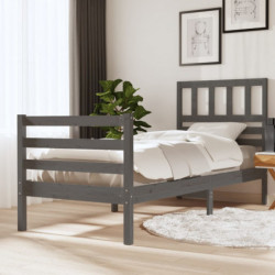 Massivholzbett Grau 100x200 cm