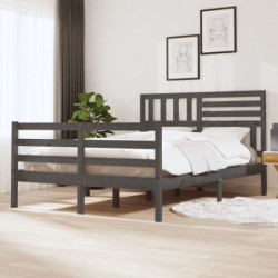 Massivholzbett Grau 120x200 cm