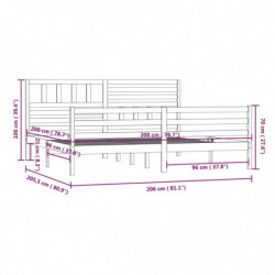 Massivholzbett Weiß 200x200 cm